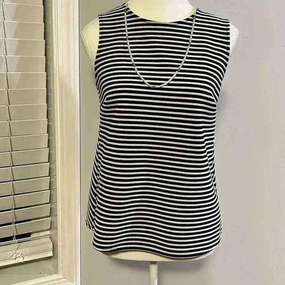 ❤️2/$30❤️[S]Banana Republic Black/White Striped  Tank Top - Picture 1 of 9